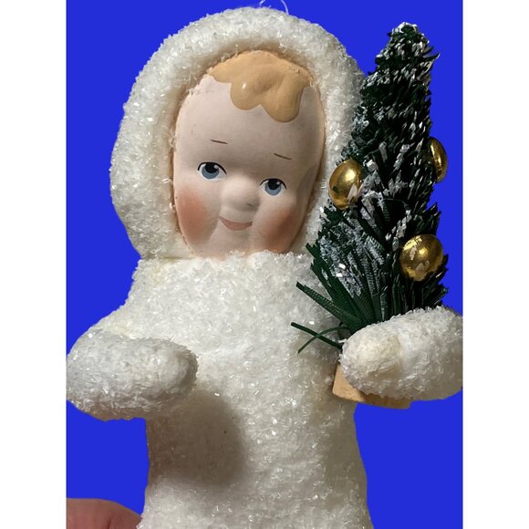 Dept 56 Snow Angels Child Holding Christmas Tree Ornament - Picture 2 of 14